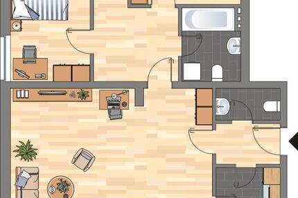 Wohnung Wilhelmshaven Fedderwardergroden - 4 Zimmer, 101 m&sup2;, 679&euro; | Angebot:26624575