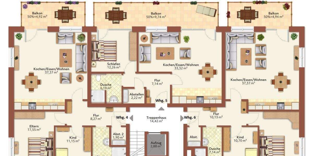 Etagenwohnung Bremerhaven Lehe - 3 Zimmer, 89 m&sup2;, 1.070&euro; | Angebot:26202085