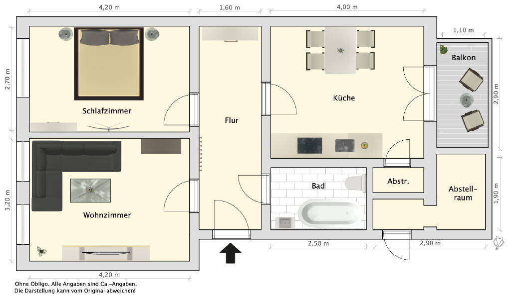 Etagenwohnung Wilhelmshaven-Heppens Heppens - 2 Zimmer, 53 m&sup2;, 95.000&euro; | Angebot:26378031