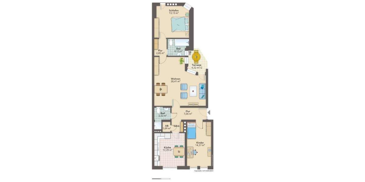 Etagenwohnung Bremerhaven Lehe - 3 Zimmer, 89 m&sup2;, 570&euro; | Angebot:24826766