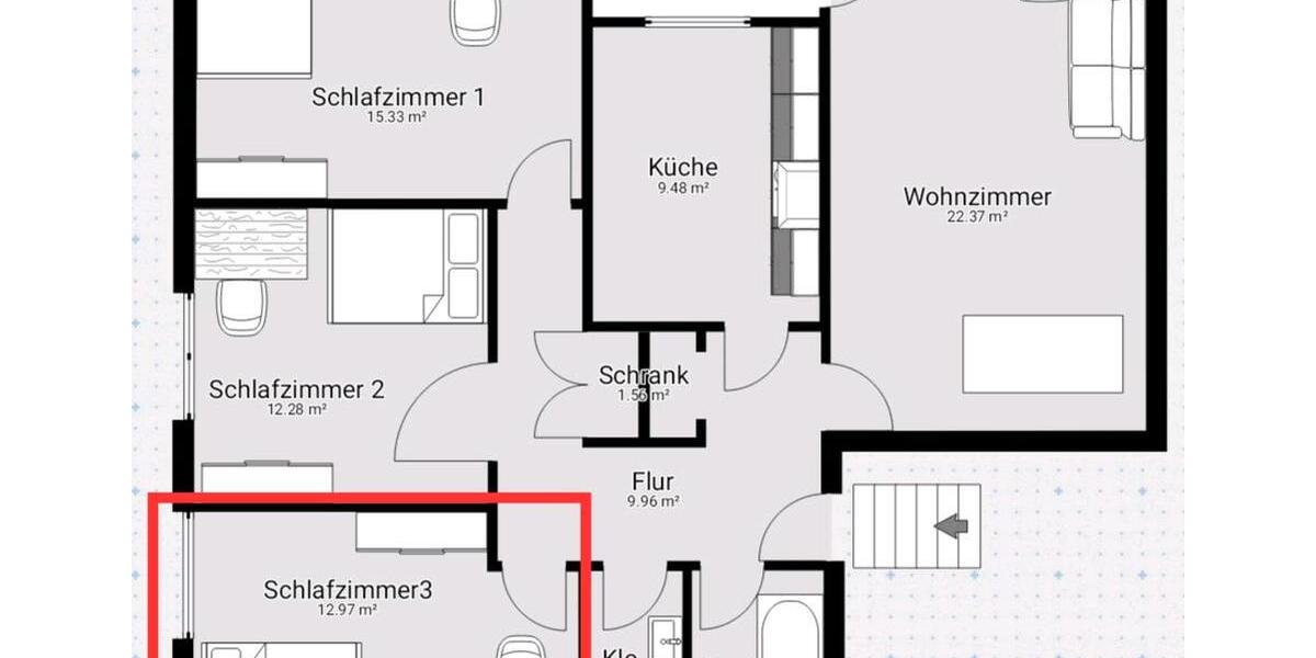 Etagenwohnung Nordenham - 3 Zimmer, 50 m&sup2;, 525&euro; | Angebot:26537990