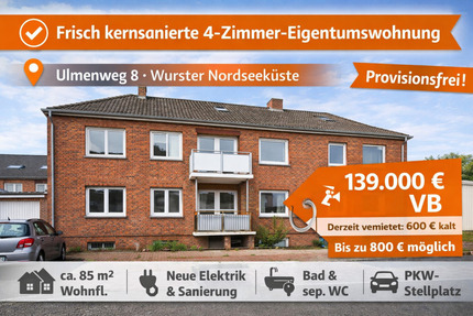 Wohnung Wurster Nordseeküste - 4 Zimmer, 85 m&sup2;, 139.000&euro; | Angebot:25973836
