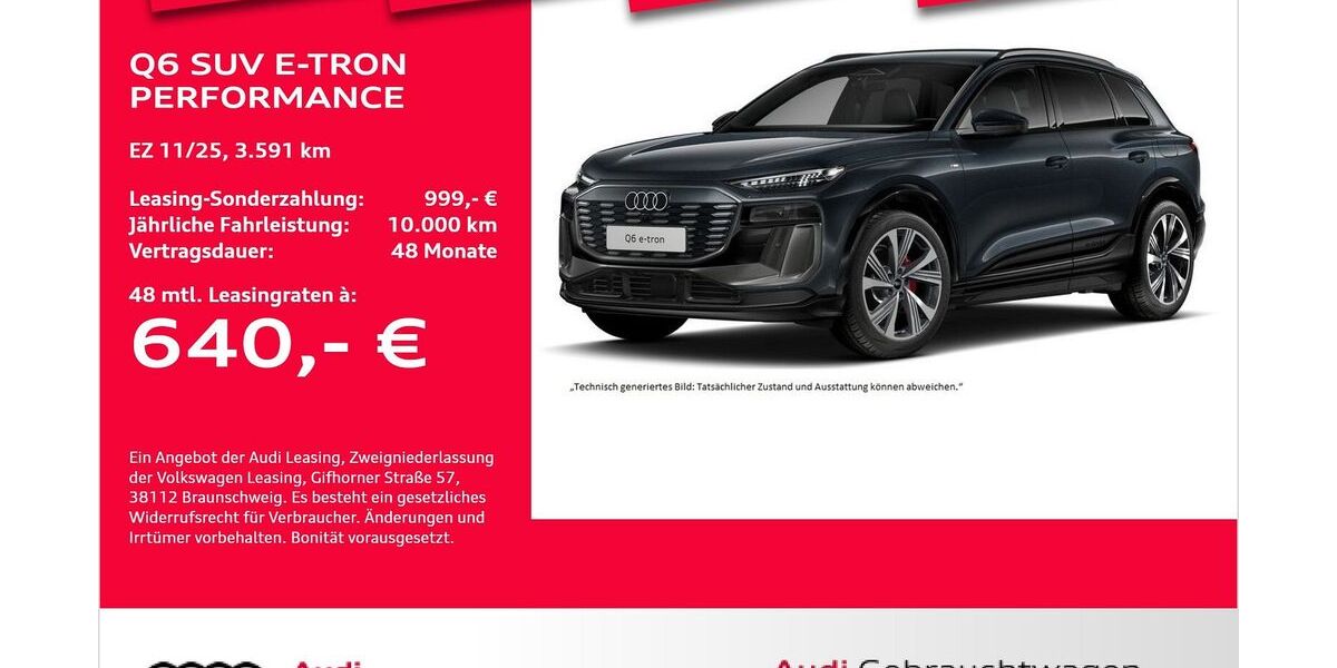 Audi Q6 e-tron 3.591 km 64.891 &euro; Bremerhaven 27576