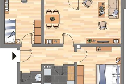 Bereits modernisierte 3-ZKB-Balkonwohung im Europaviertel zu vermieten zimmer