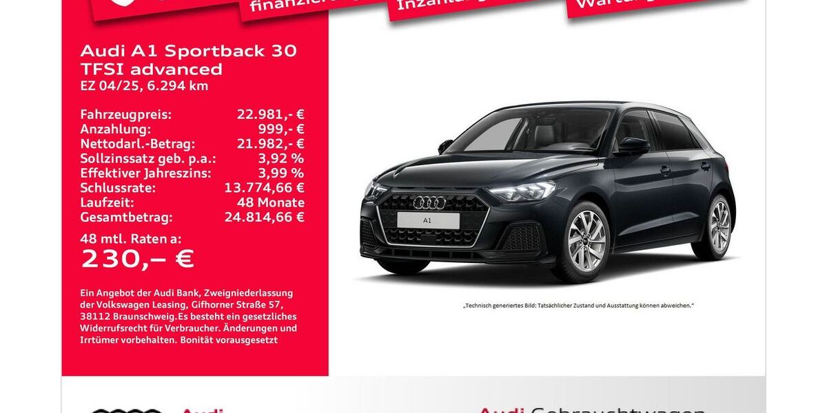 Audi A1 6.294 km 22.981 &euro; Bremerhaven 27576