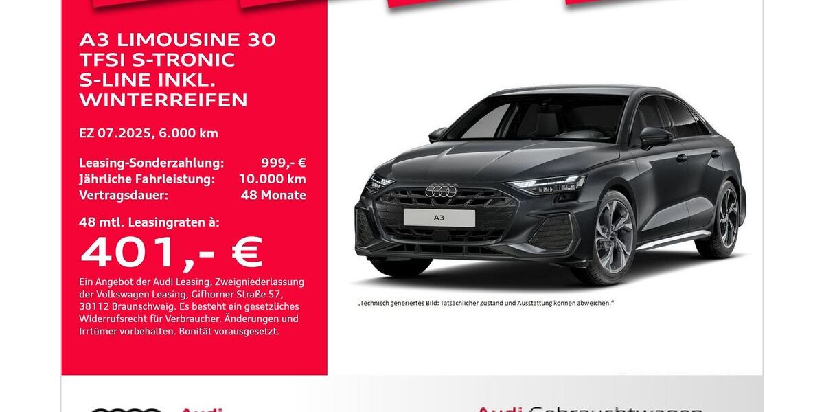 Audi A3 6.000 km 34.581 &euro; Bremerhaven 27576