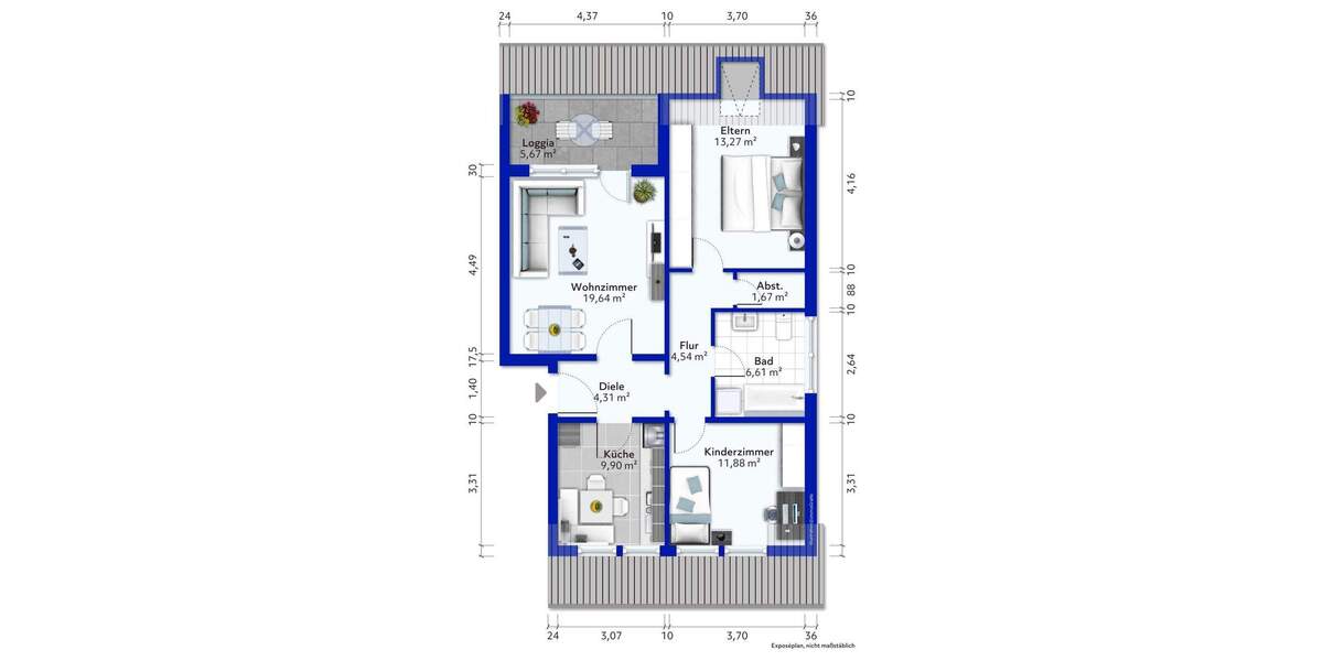Etagenwohnung Bremerhaven Lehe - 3 Zimmer, 71 m&sup2;, 99.000&euro; | Angebot:24859570
