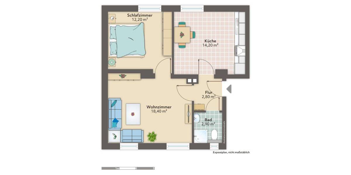 Etagenwohnung Bremerhaven Geestemünde - 2 Zimmer, 50 m&sup2;, 350&euro; | Angebot:26143419