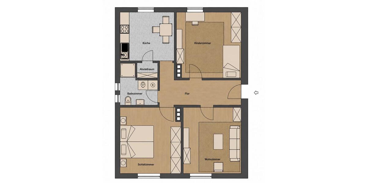 Etagenwohnung Nordenham - 3 Zimmer, 67 m&sup2;, 650&euro; | Angebot:26596359