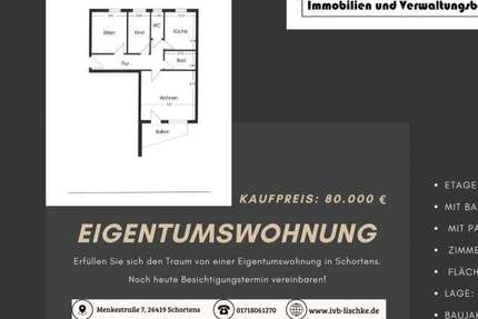Wohnung Schortens - 5 Zimmer, 84 m&sup2;, 80.000&euro; | Angebot:25446842
