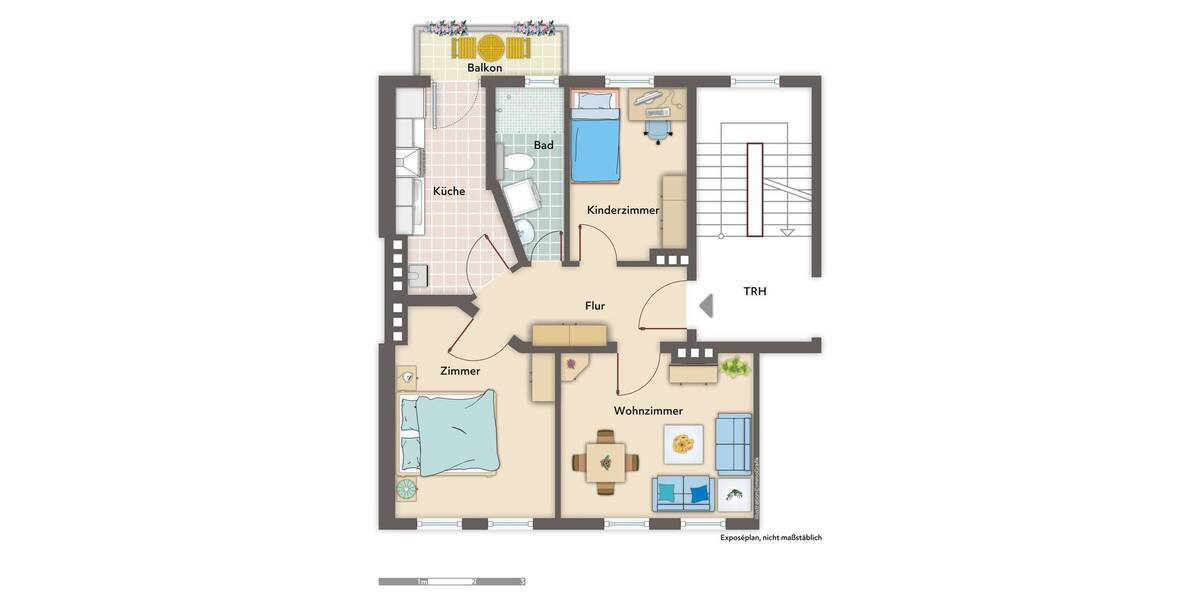Etagenwohnung Bremerhaven Lehe - 3 Zimmer, 65 m&sup2;, 470&euro; | Angebot:26807220