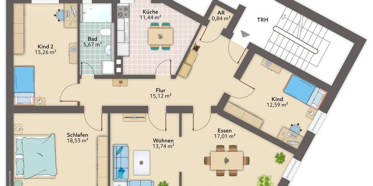 Etagenwohnung Bremerhaven Geestemünde - 4 Zimmer, 111 m&sup2;, 725&euro; | Angebot:26826848