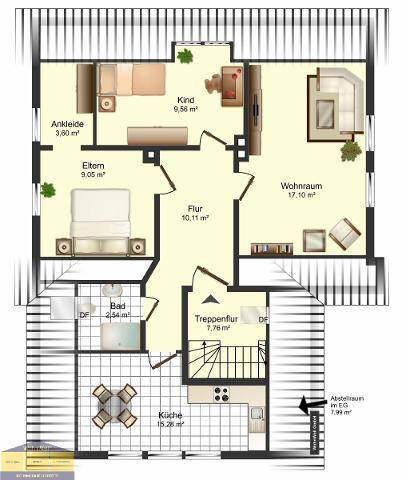 Etagenwohnung Beverstedt Stubben - 3 Zimmer, 77 m&sup2;, 545&euro; | Angebot:25998538