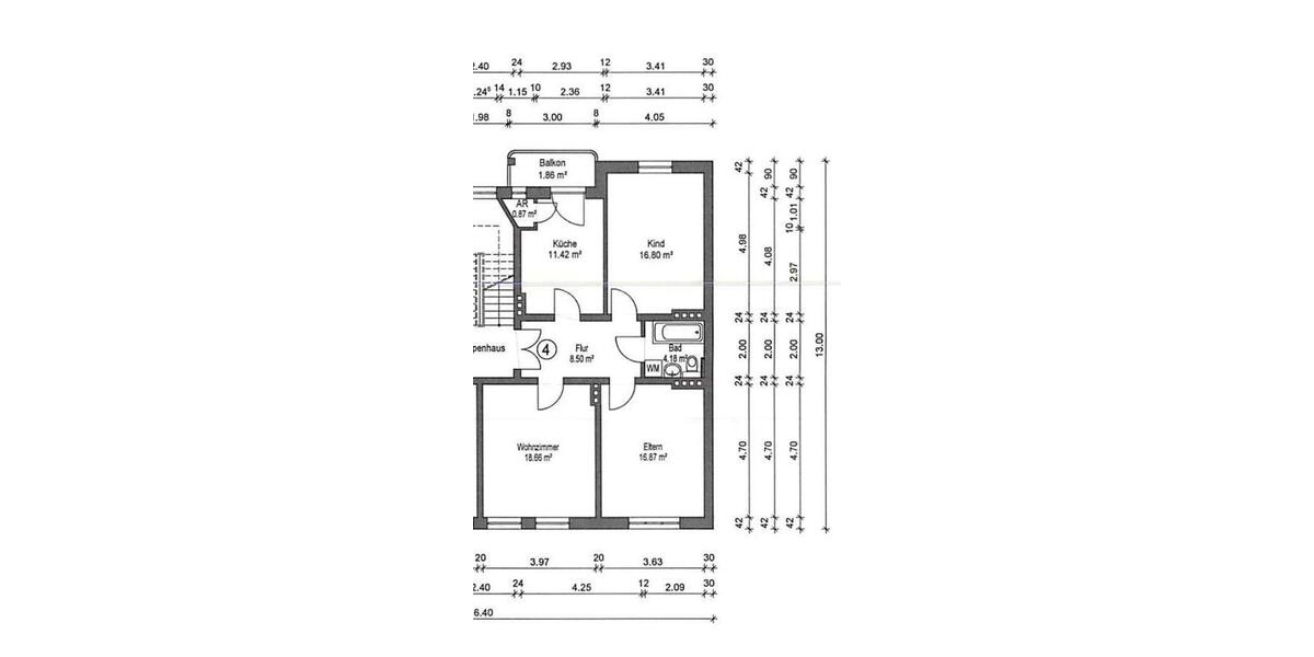 Etagenwohnung Wilhelmshaven Heppens - 3 Zimmer, 79 m&sup2;, 632&euro; | Angebot:26291992