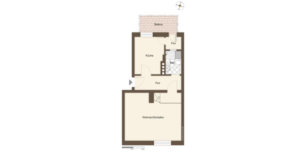 Erdgeschoßwohnung Bremerhaven Mitte - 1 Zimmer, 46 m&sup2;, 330&euro; | Angebot:25714966