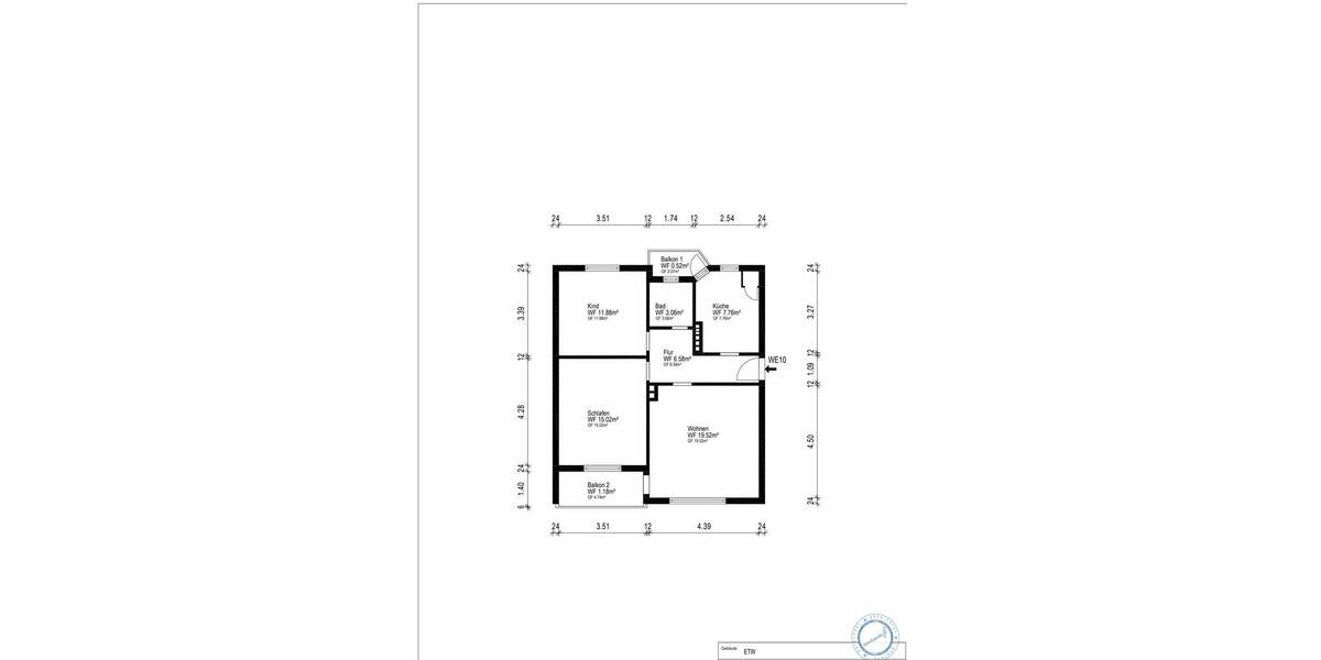 Etagenwohnung Bremerhaven Mitte - 3 Zimmer, 65 m&sup2;, 159.900&euro; | Angebot:26228780
