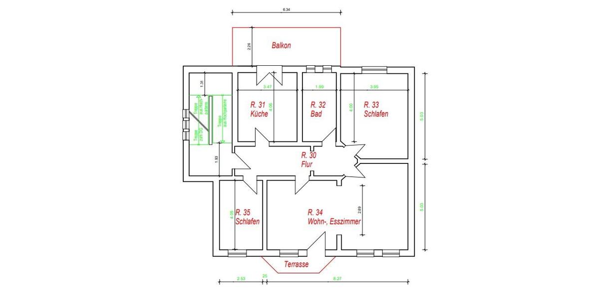 Etagenwohnung Wilhelmshaven Heppens - 3 Zimmer, 109 m&sup2;, 960&euro; | Angebot:26619757
