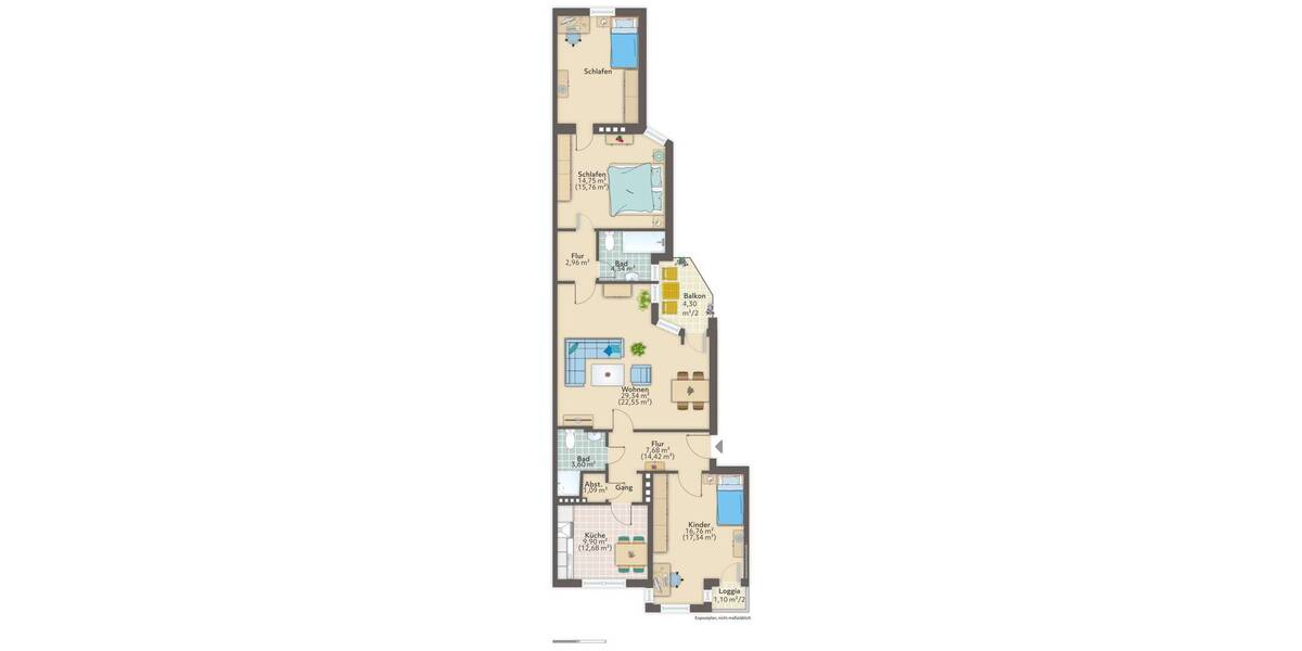 Etagenwohnung Bremerhaven Lehe - 3 Zimmer, 93 m&sup2;, 590&euro; | Angebot:26108575