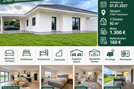 Haus Geestland - 3 Zimmer, 92 m&sup2;, 1.300&euro; | Angebot:27619071