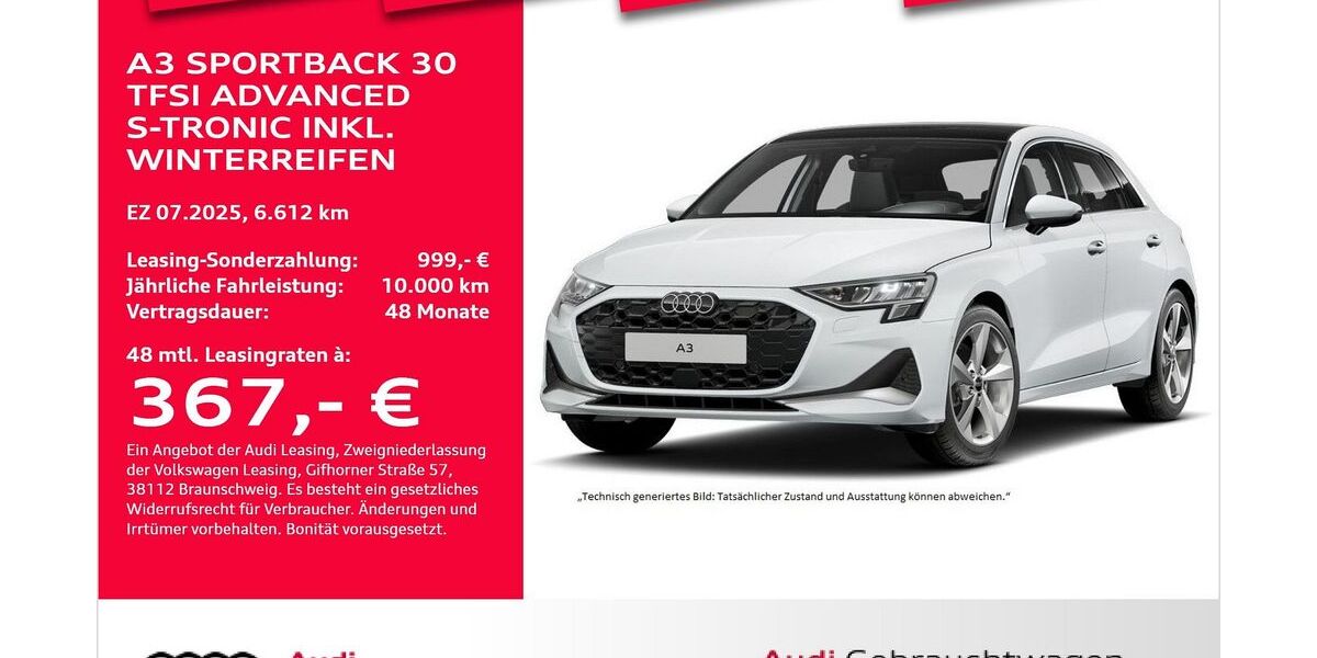 Audi A3 6.612 km 32.981 &euro; Bremerhaven 27576