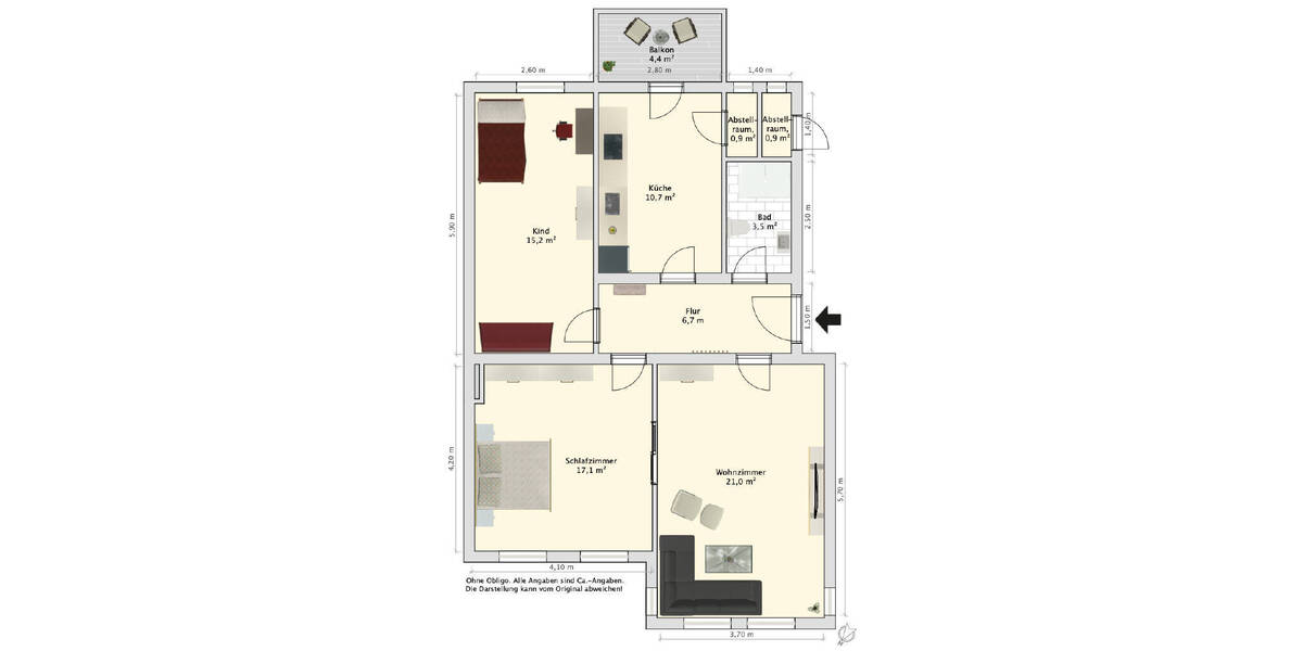 Etagenwohnung Wilhelmshaven-Heppens Heppens - 3 Zimmer, 76 m&sup2;, 99.000&euro; | Angebot:26155828
