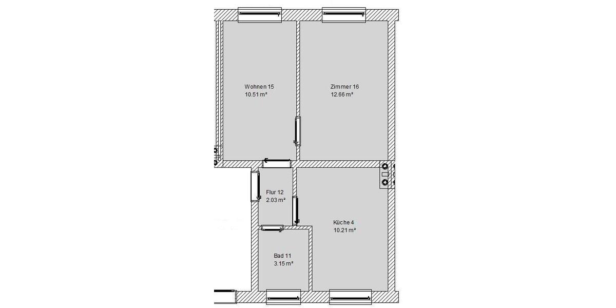 Etagenwohnung Bremerhaven Wulsdorf - 2 Zimmer, 40 m&sup2;, 380&euro; | Angebot:26062521