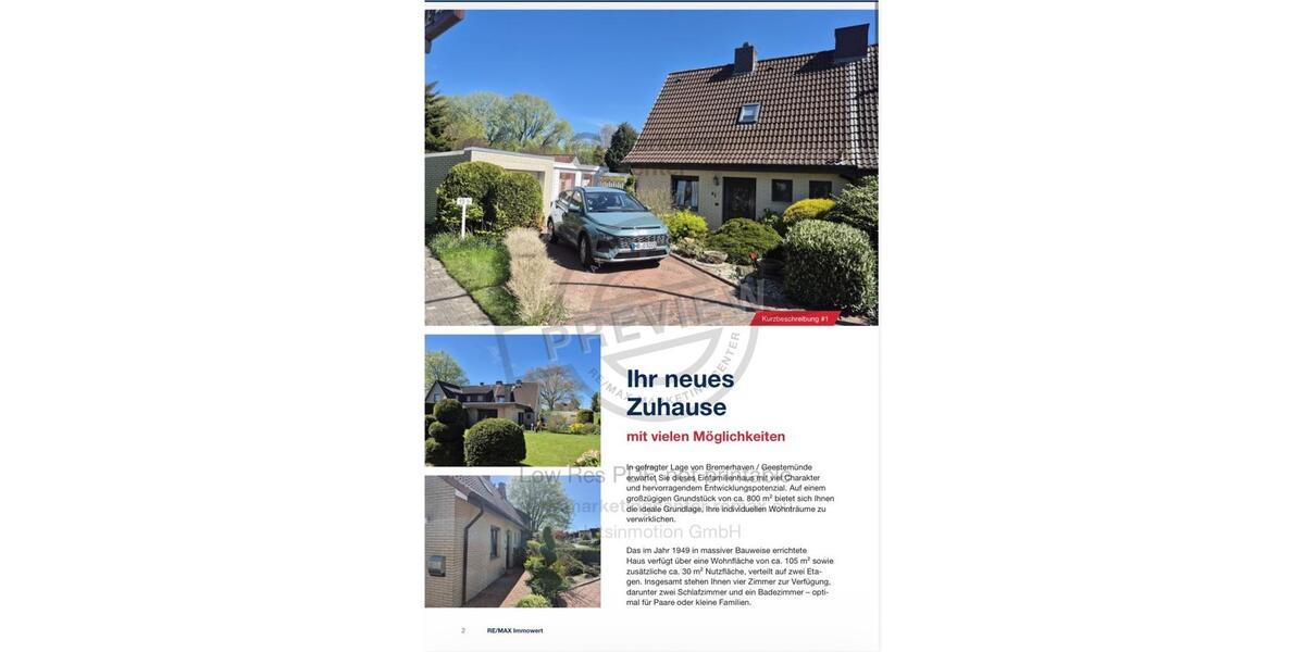 Doppelhaushälfte Bremerhaven Geestemünde - 4 Zimmer, 105 m&sup2;, 199.000&euro; | Angebot:26531511
