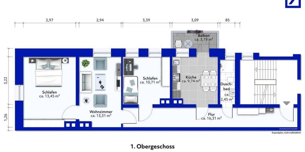 Etagenwohnung Bremerhaven Lehe - 3 Zimmer, 67 m&sup2;, 98.000&euro; | Angebot:26687518