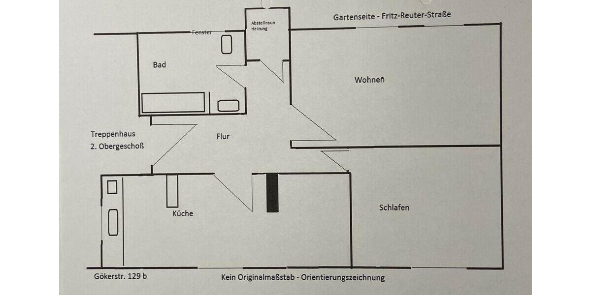 Dachgeschoßwohnung Wilhelmshaven Heppens - 2 Zimmer, 59 m&sup2;, 370&euro; | Angebot:26496724
