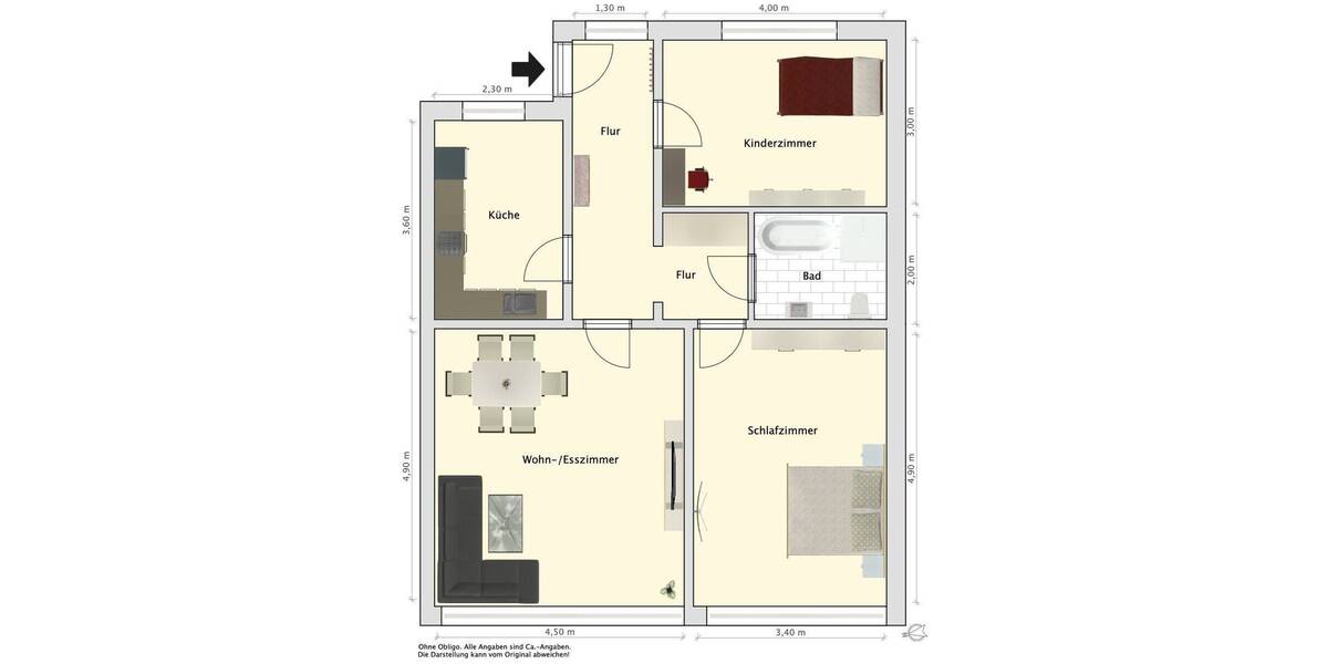 Etagenwohnung Wilhelmshaven Heppens - 3 Zimmer, 76 m&sup2;, 99.000&euro; | Angebot:26862478