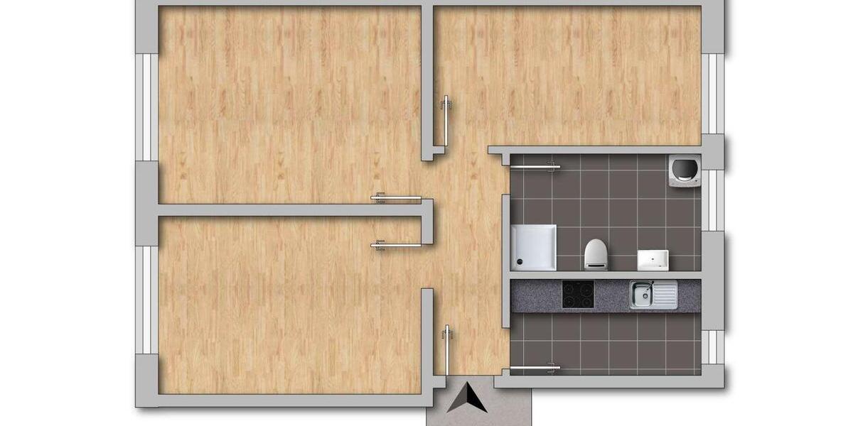 Erdgeschoßwohnung Wilhelmshaven Heppens - 3 Zimmer, 59 m&sup2;, 460&euro; | Angebot:26562809