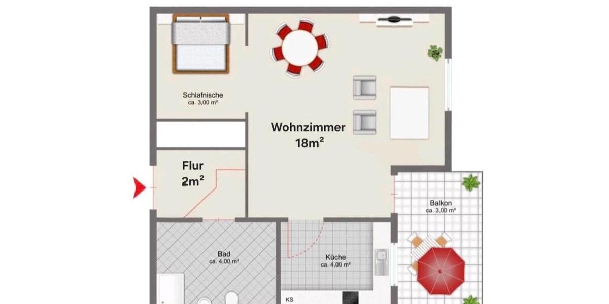 Etagenwohnung Bremerhaven Mitte - 1 Zimmer, 32 m&sup2;, 75.000&euro; | Angebot:26700401