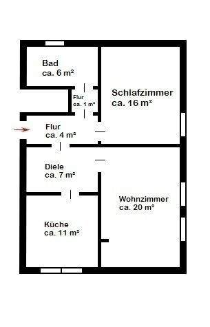 Etagenwohnung Bremerhaven Surheide - 2 Zimmer, 65 m&sup2;, 109.000&euro; | Angebot:24910828