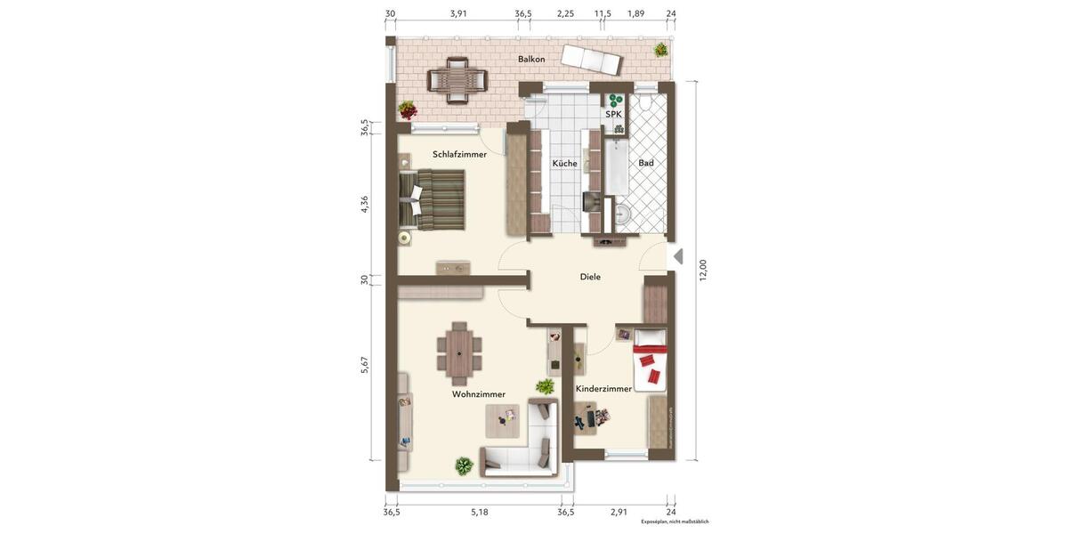 Etagenwohnung Bremerhaven Mitte - 3 Zimmer, 98 m&sup2;, 1.046&euro; | Angebot:21479708