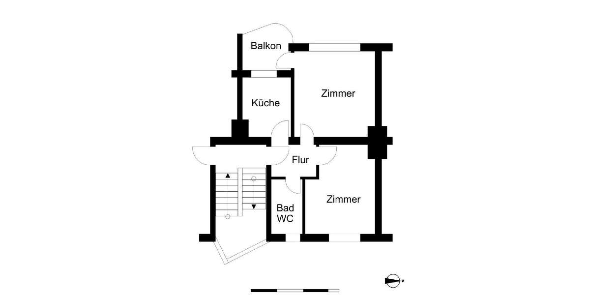 Etagenwohnung Bremerhaven Mitte - 2 Zimmer, 41 m&sup2;, 333&euro; | Angebot:26267803