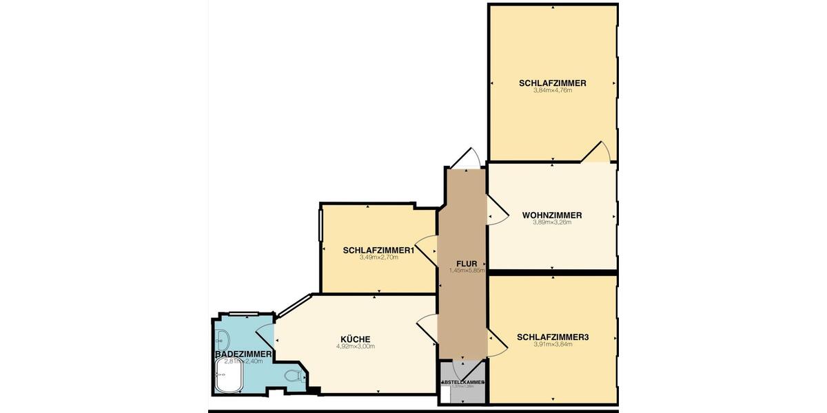 Erdgeschoßwohnung Bremerhaven Geestemünde - 4 Zimmer, 85 m&sup2;, 1.000&euro; | Angebot:25180324