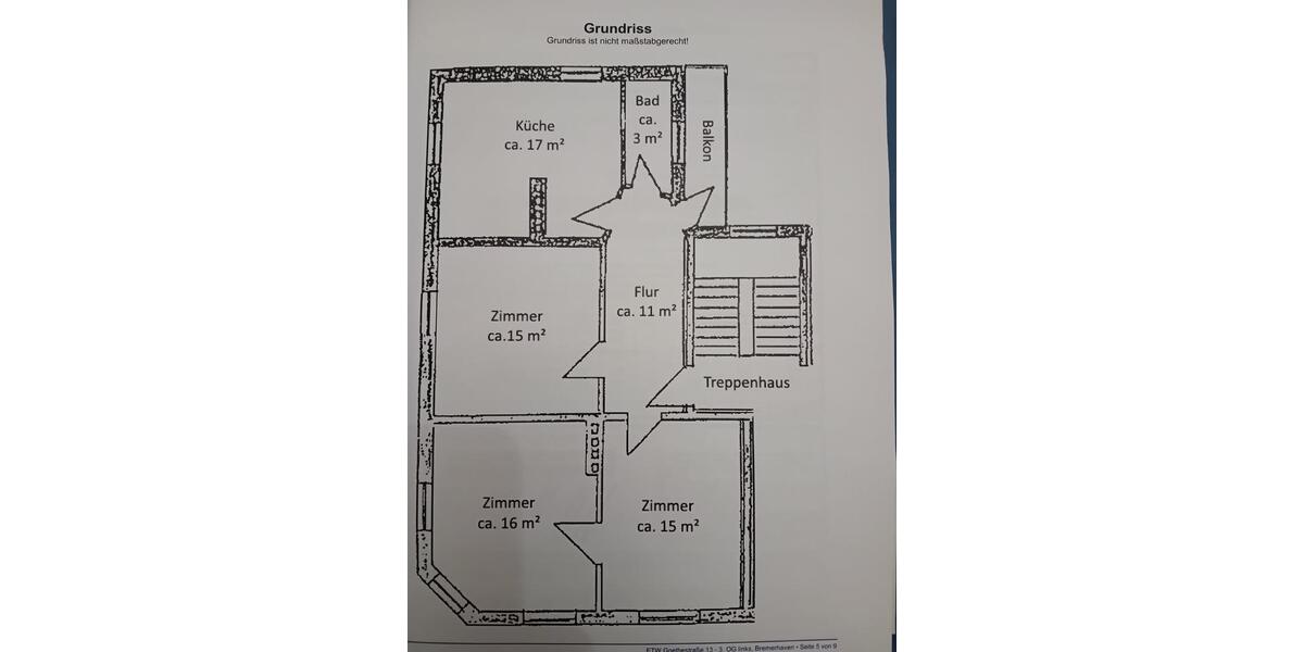 Schöne 3-Zimmer-Wohnung ohne Provision, 3. Stock, 78m2, Bremerhav 3 zimmer