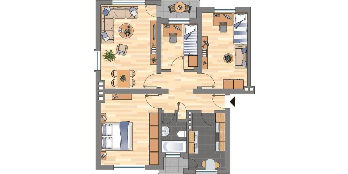 Etagenwohnung Bremerhaven - 4 Zimmer, 82 m&sup2;, 599&euro; | Angebot:26538671
