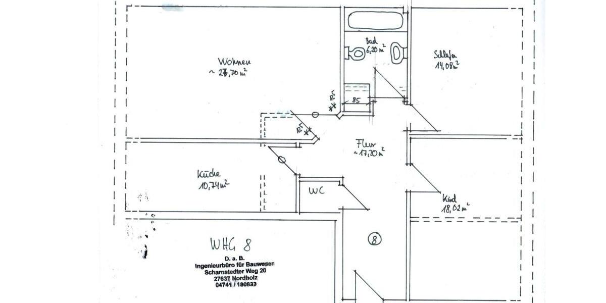 Helle 3-Zimmer Wohnung mit Stellplatz in Nordholz 3 zimmer