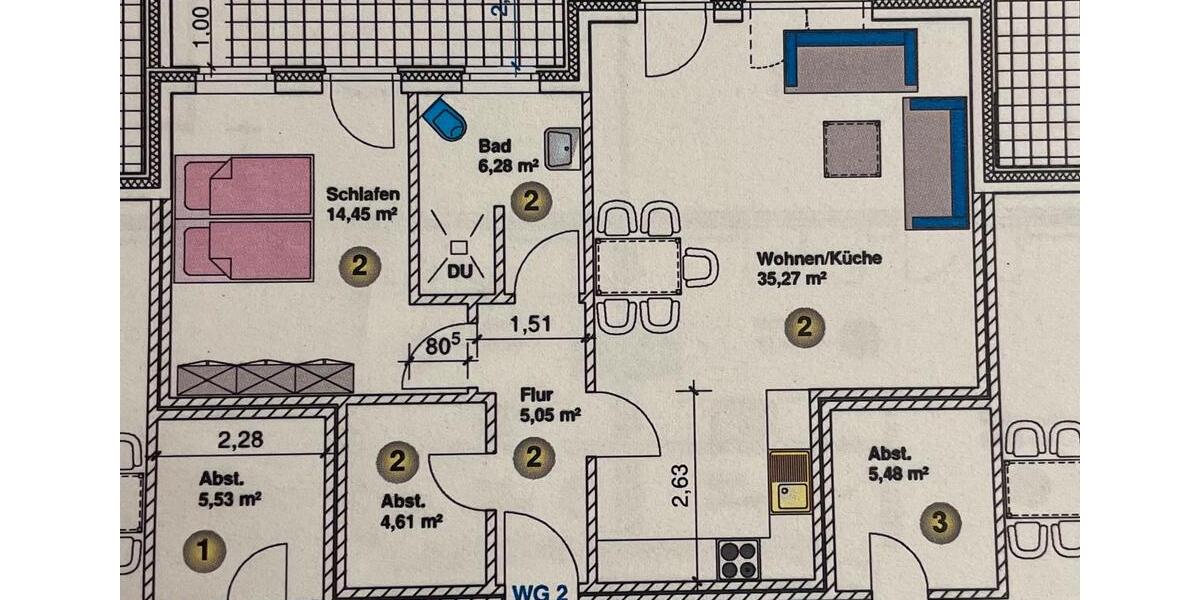 Etagenwohnung Bremerhaven Schiffdorferdamm - 2.5 Zimmer, 73 m&sup2;, 870&euro; | Angebot:25855500