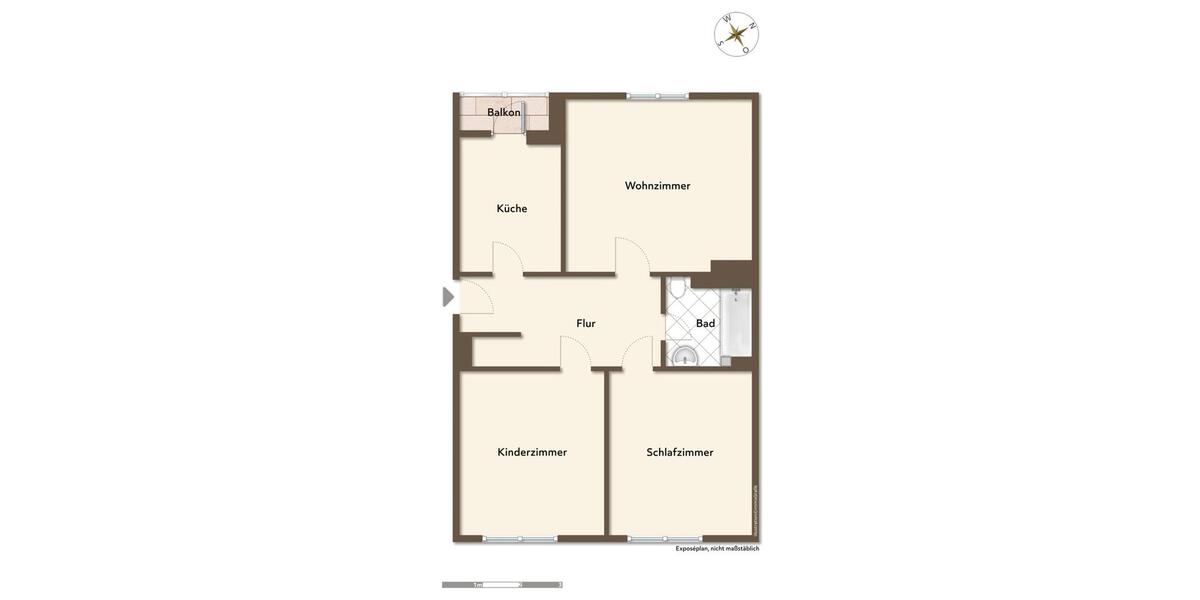 Etagenwohnung Bremerhaven - 3 Zimmer, 73 m&sup2;, 489&euro; | Angebot:26349874