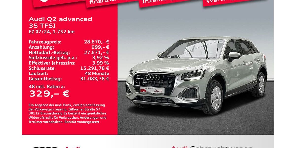 Audi Q2 1.752 km 28.670 &euro; Bremerhaven 27576