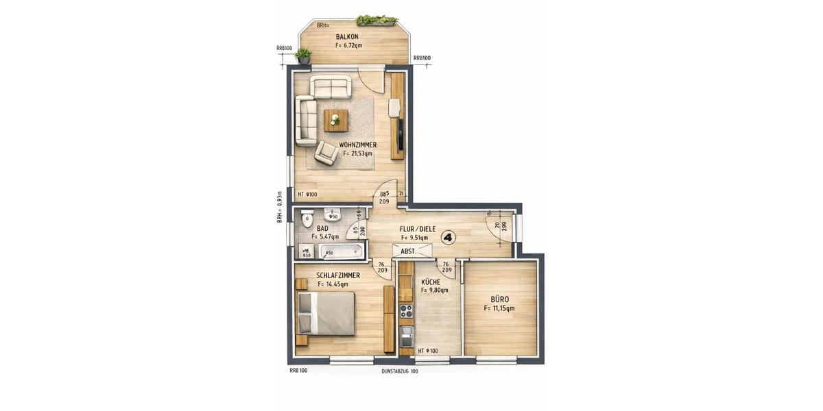 Etagenwohnung Beverstedt - 3 Zimmer, 72 m&sup2;, 772&euro; | Angebot:25365306