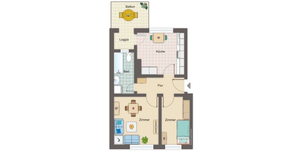 Etagenwohnung Bremerhaven Lehe - 2 Zimmer, 55 m&sup2;, 375&euro; | Angebot:26277799