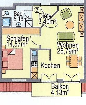 Etagenwohnung Geestland Bad Bederkesa - 2 Zimmer, 56 m&sup2;, 347&euro; | Angebot:26741930