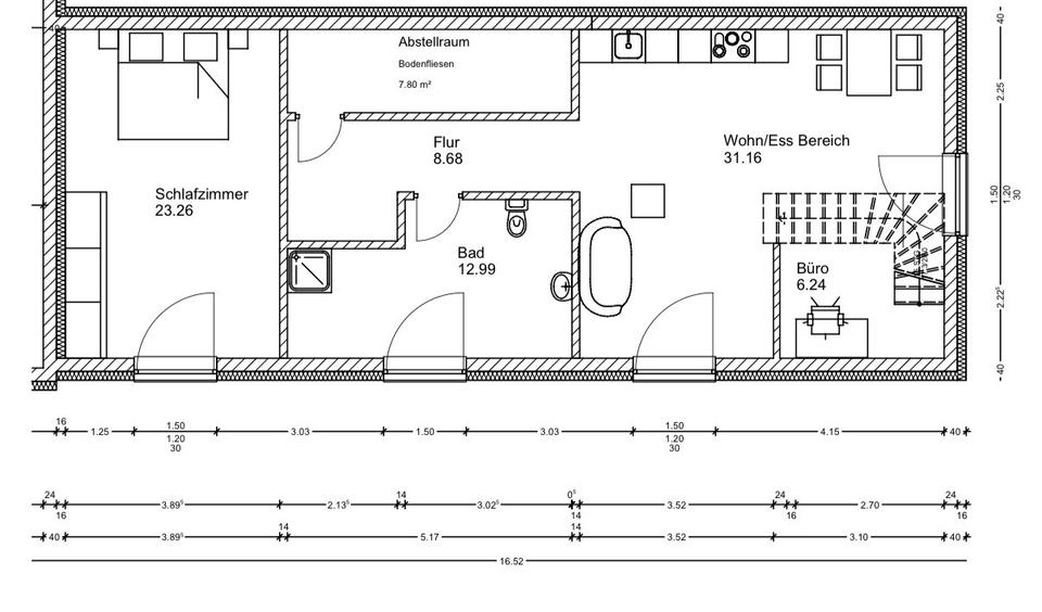Dachgeschoßwohnung Loxstedt - 2.5 Zimmer, 94 m&sup2;, 1.025&euro; | Angebot:25434105