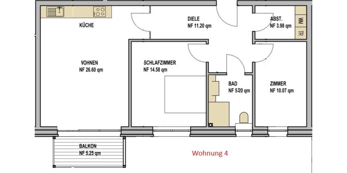 Etagenwohnung Wanna - 3 Zimmer, 76 m&sup2;, 915&euro; | Angebot:25655123