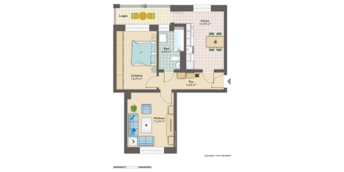 Etagenwohnung Bremerhaven Geestemünde - 2 Zimmer, 58 m&sup2;, 400&euro; | Angebot:26162017