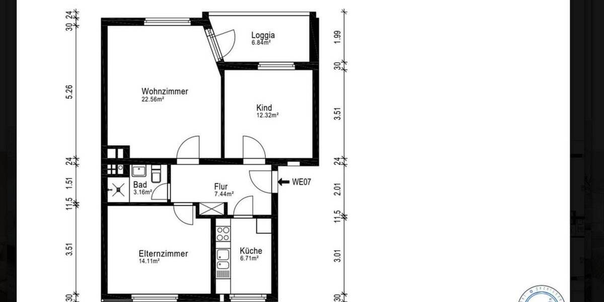 Etagenwohnung Bremerhaven Geestemünde - 3 Zimmer, 69 m&sup2;, 770&euro; | Angebot:26871566