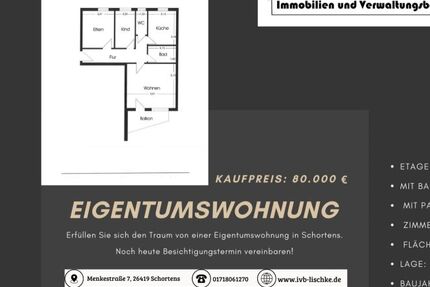 Provisionsfrei* Eigentumswohnung in Schortens - Wohnung Schortens | Angebot:25423535